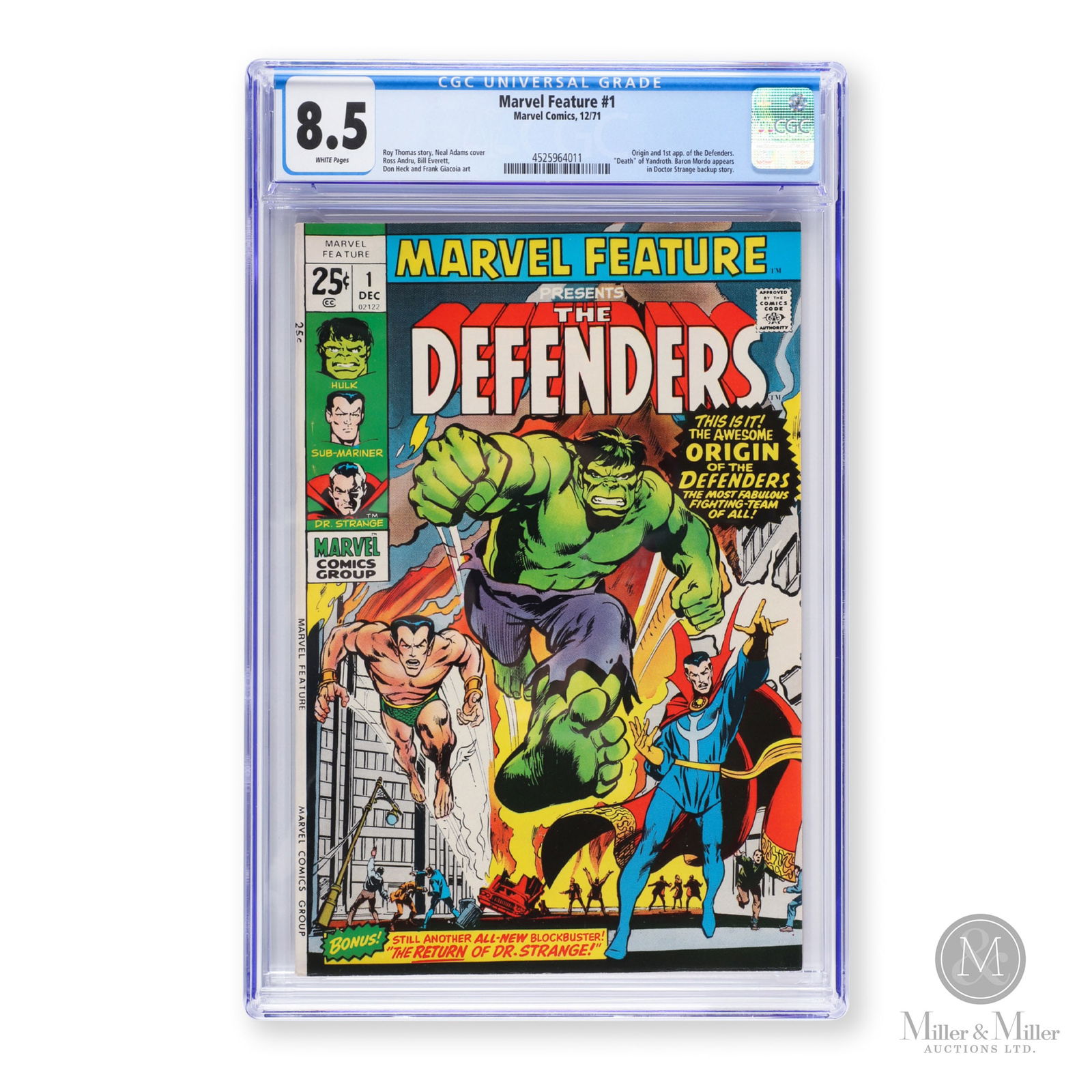 Marvel Feature #1, 1971 CGC 8.5 1st Defenders (1 of 3)