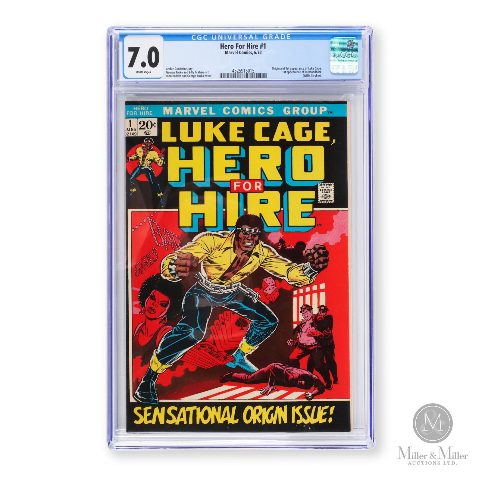 Marvel, Luke Cage, Hero for Hire #1, 1972 CGC 7.0 (1 of 3)