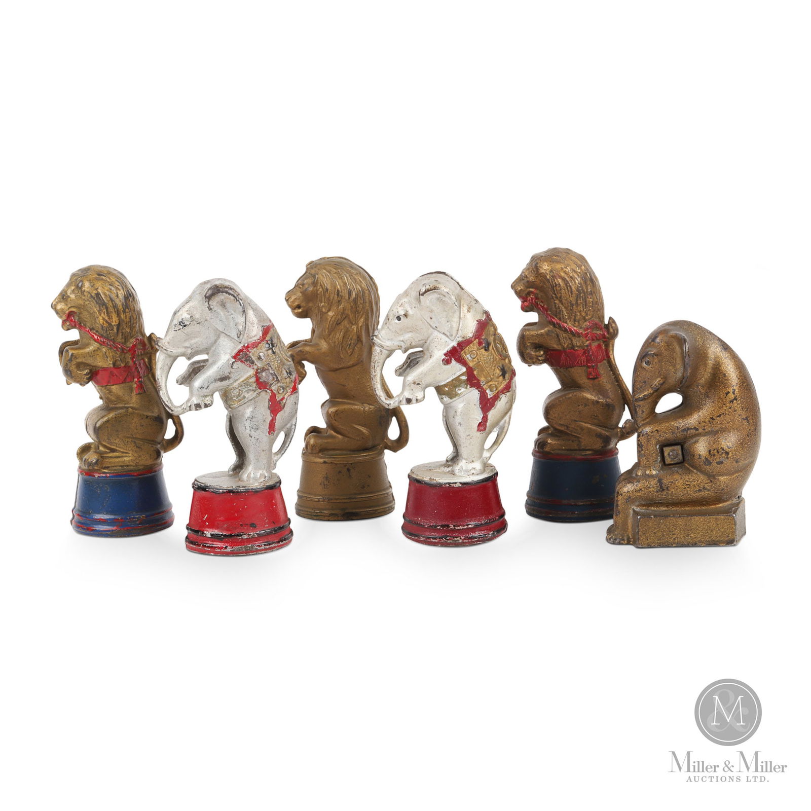 Lions and Elephants on Tubs Still Banks By A.C. Williams Co. (1 of 8)