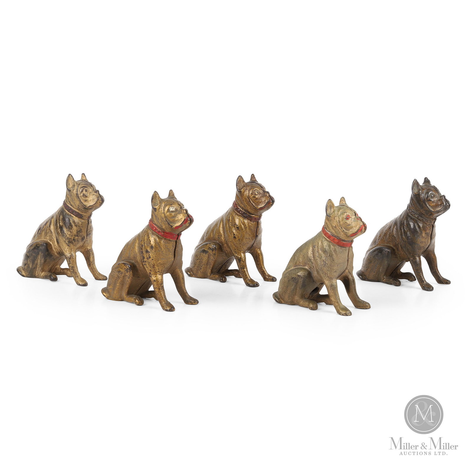 Bulldog Still Banks By A.C Williams Co.: American. 1912-1928. This group of bulldogs (aka boxers) were made by the A.C. Williams Company, a company that began producing cast iron toys in 1905 and by 1920, was the world's largest cast iron to