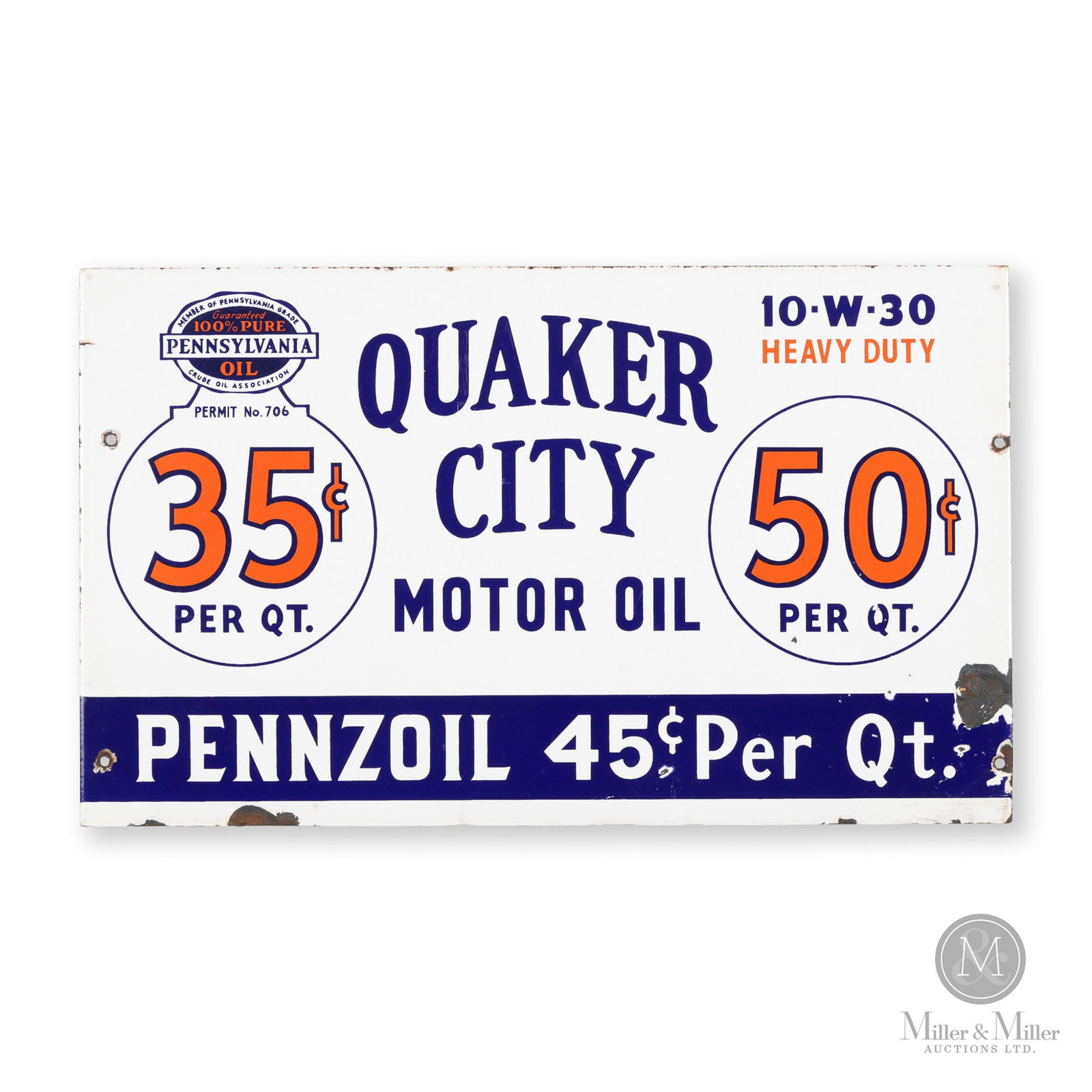 Quaker City Pennzoil Motor Oil Rack Sign (1 of 6)