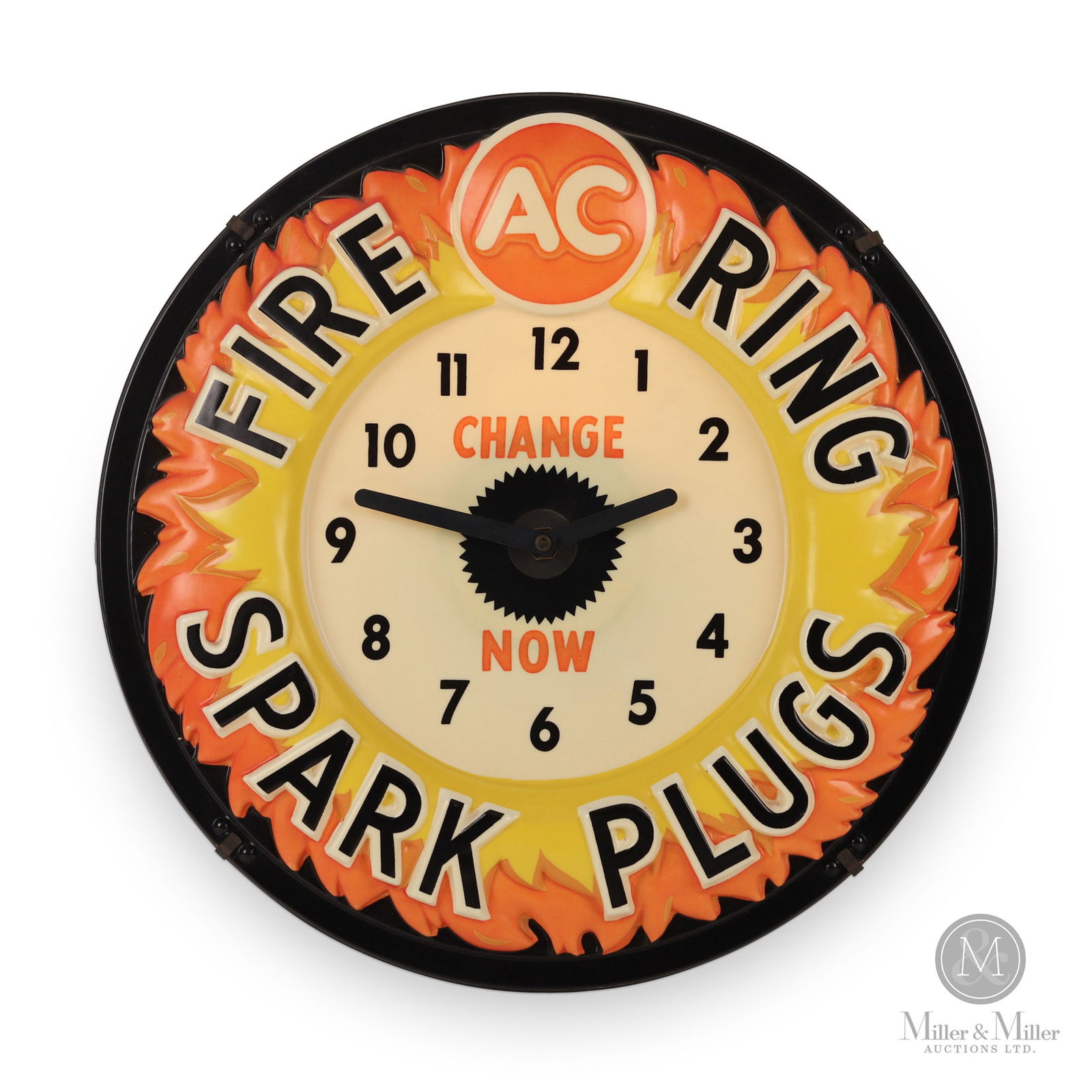 AC Fire Ring Spark Plugs Lighted Clock (1 of 6)