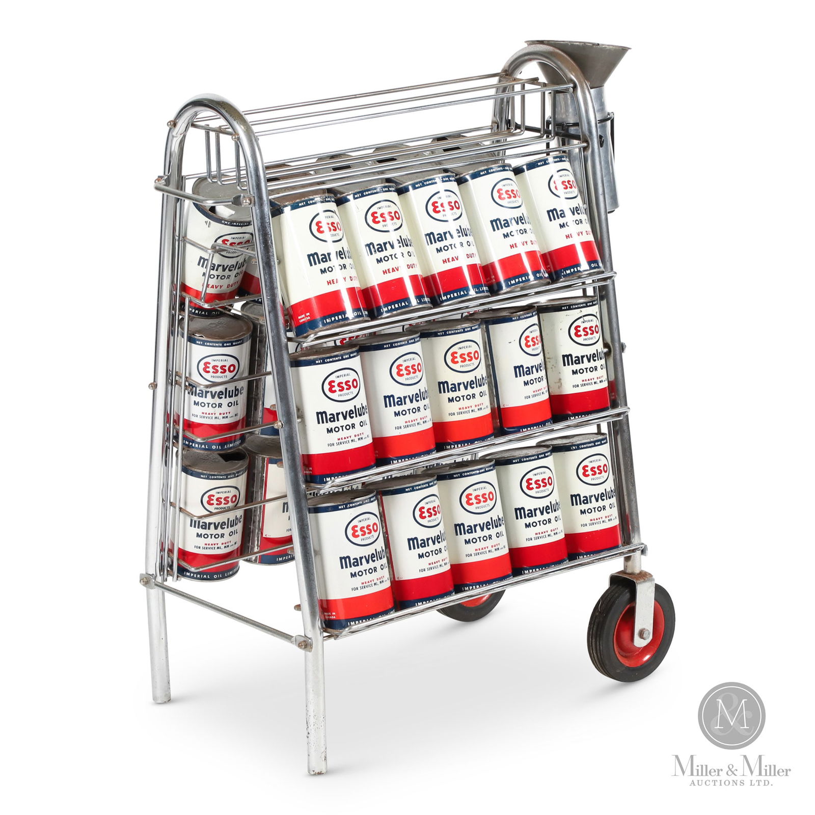 Imperial Esso Marvelube Rack With 30 Imperial Quart Cans (1 of 5)