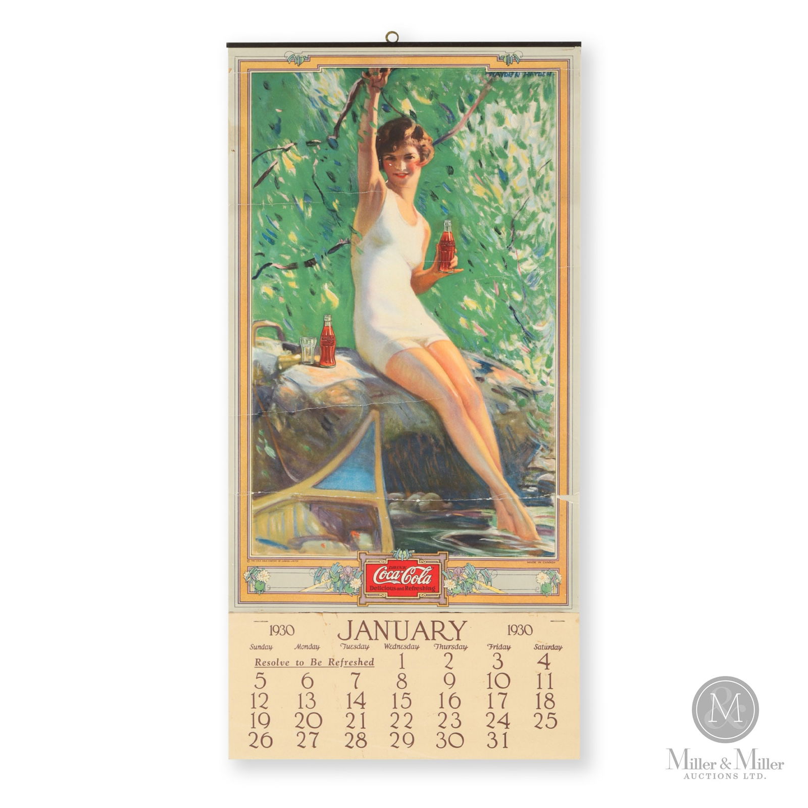 Coca-Cola 1930 "Bathing Suit" Calendar (1 of 7)