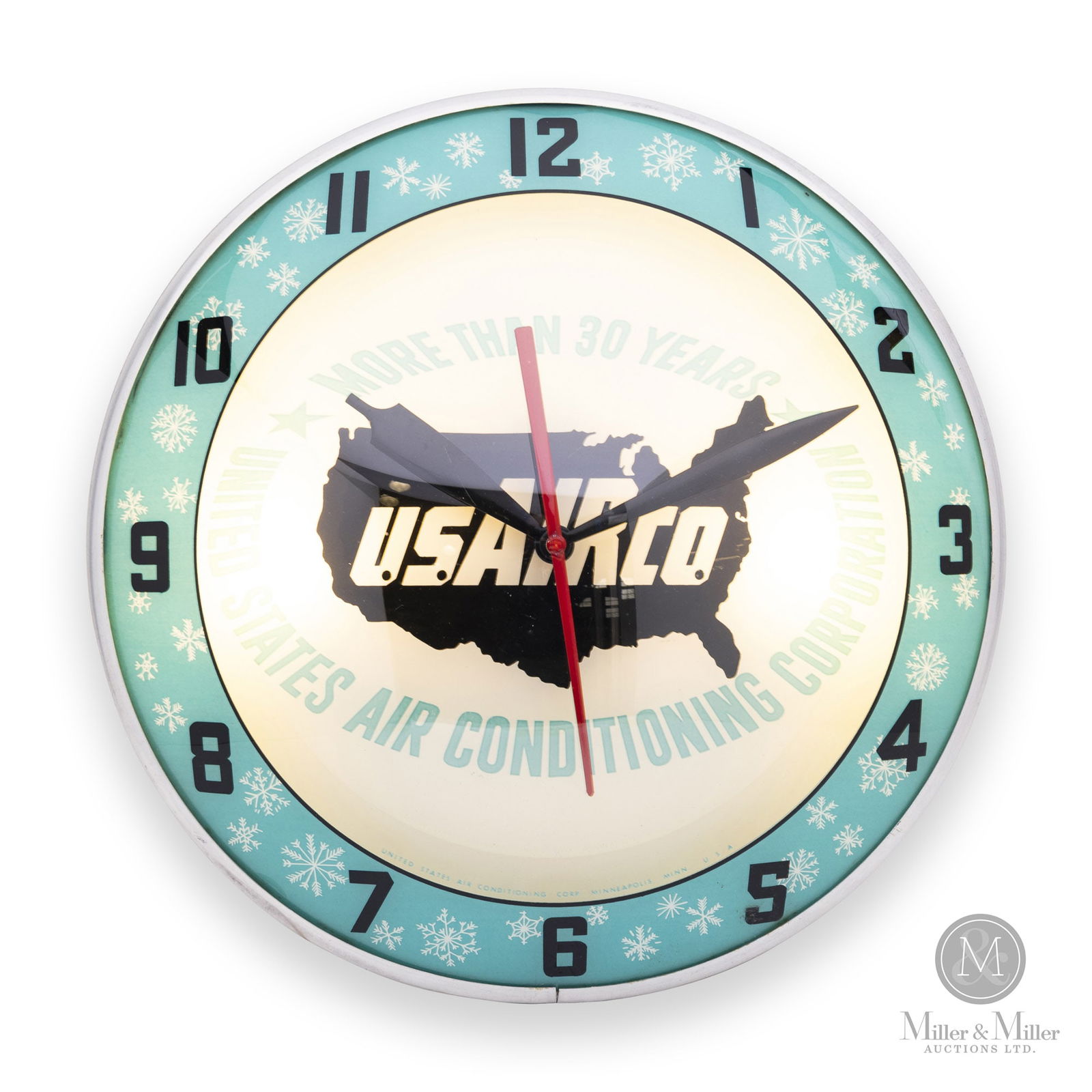 U.S. Air Conditioning Co. "Double Bubble" Lighted Clock (1 of 8)