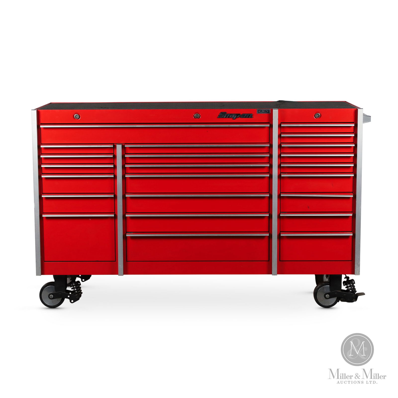 Snap-On Model KRL 103A Tool Chest: American. Metal. A premium-level tool chest from Snap-on Master Series, it offers professional-level storage with a triple-bank configuration and high-capacity drawers on smooth ball-bearing slides. K