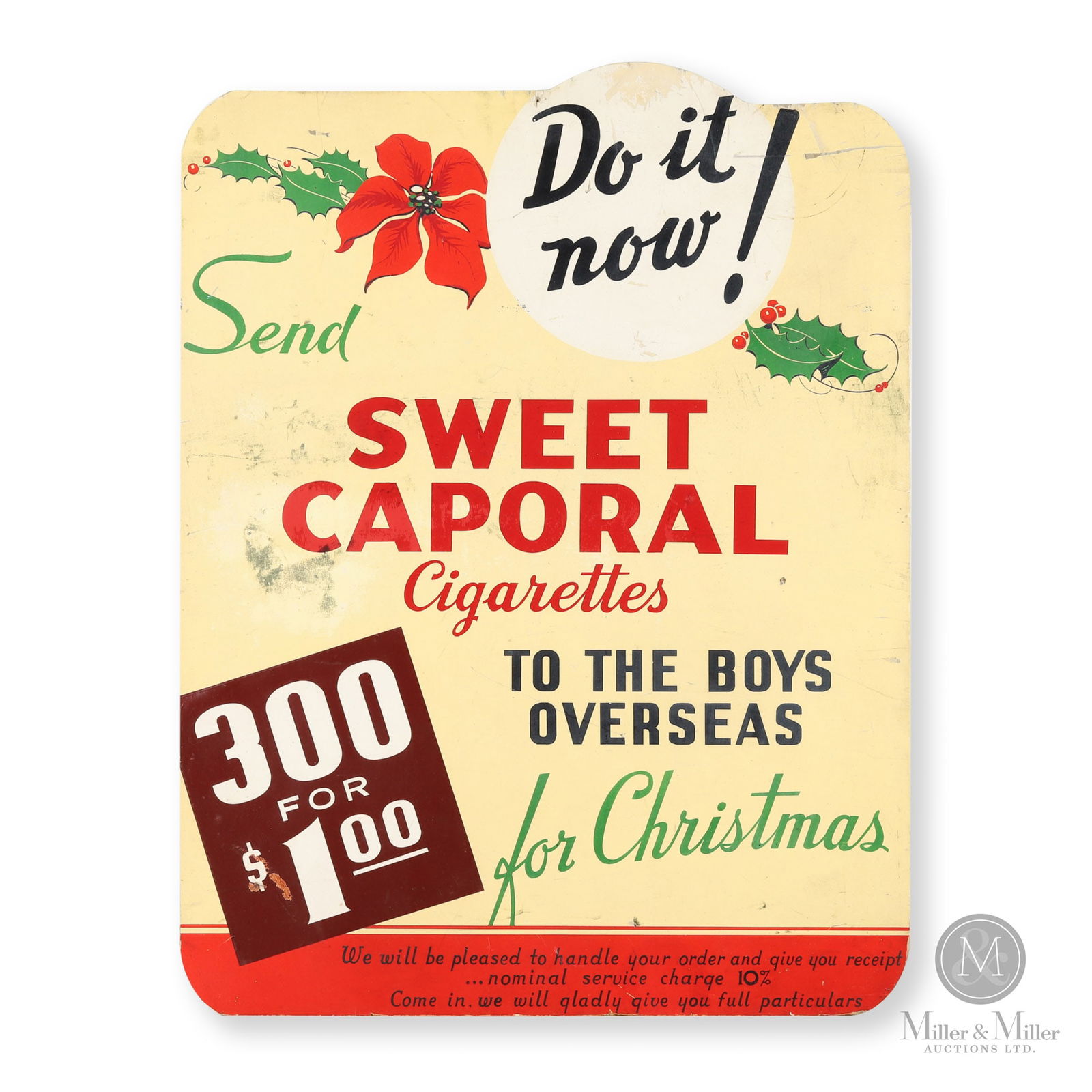 Sweet Caporal Cigarettes WWII-Era Christmas Sign (1 of 5)