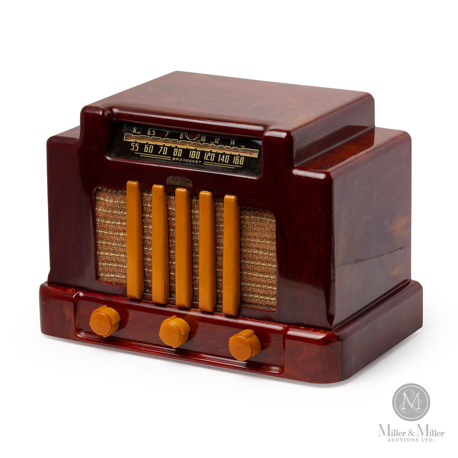 Addison Model 5A "Courthouse" Catalin Maroon Radio (1 of 10)