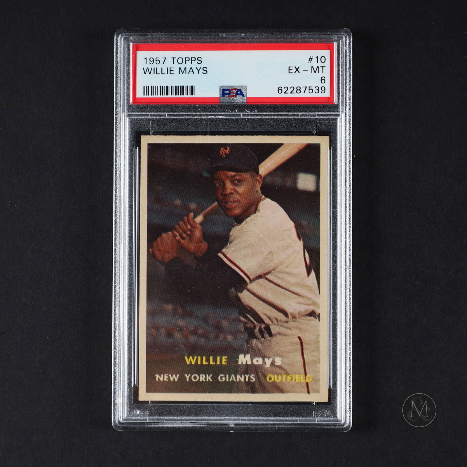 1957 Topps #10 Willie Mays (PSA 6 EX-MT) (1 of 2)