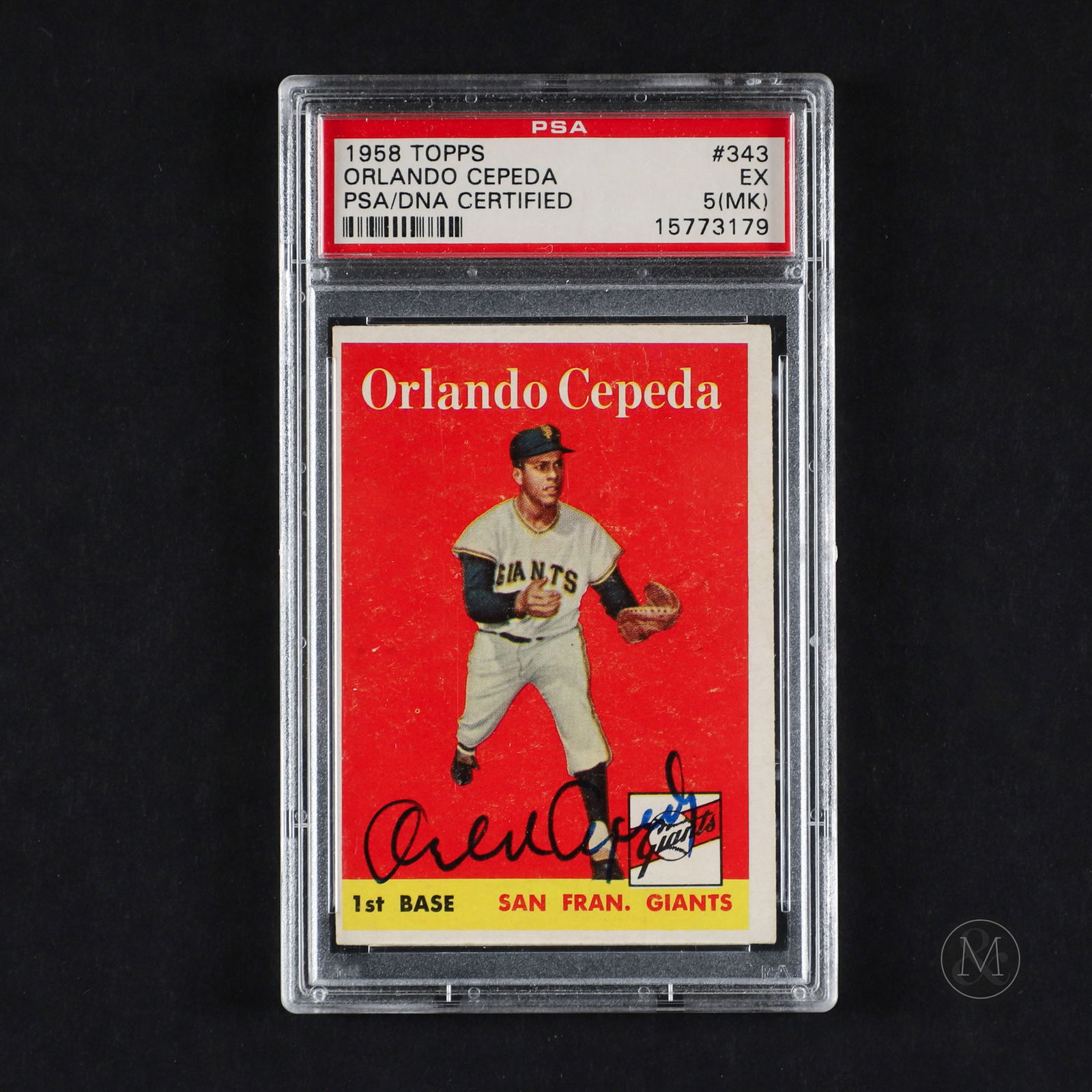 1958 Topps #343 Orlando Cepeda Auto (PSA 5 MK) (1 of 2)
