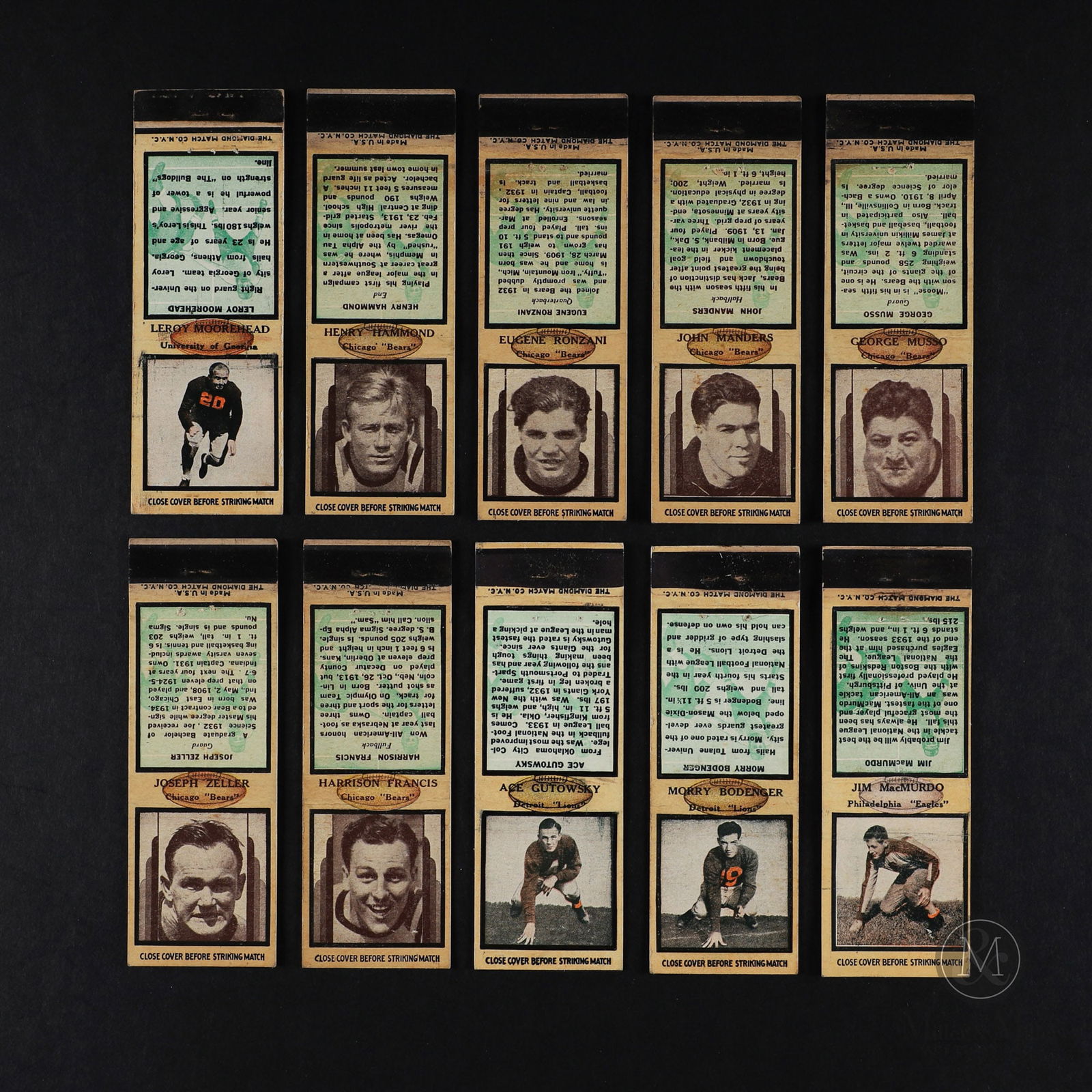 1934-55 Diamond Matchbooks Football Collection (345) (1 of 8)