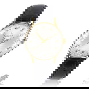 Gruen, Precision Airflight "Jumping Hours": Swiss. Gold plated. An innovative Gruen Precision Airflight wristwatch, featuring the distinctive jumping-hour mechanism that reveals 1-12 numerals by day and 13-24 numerals by night. This clever