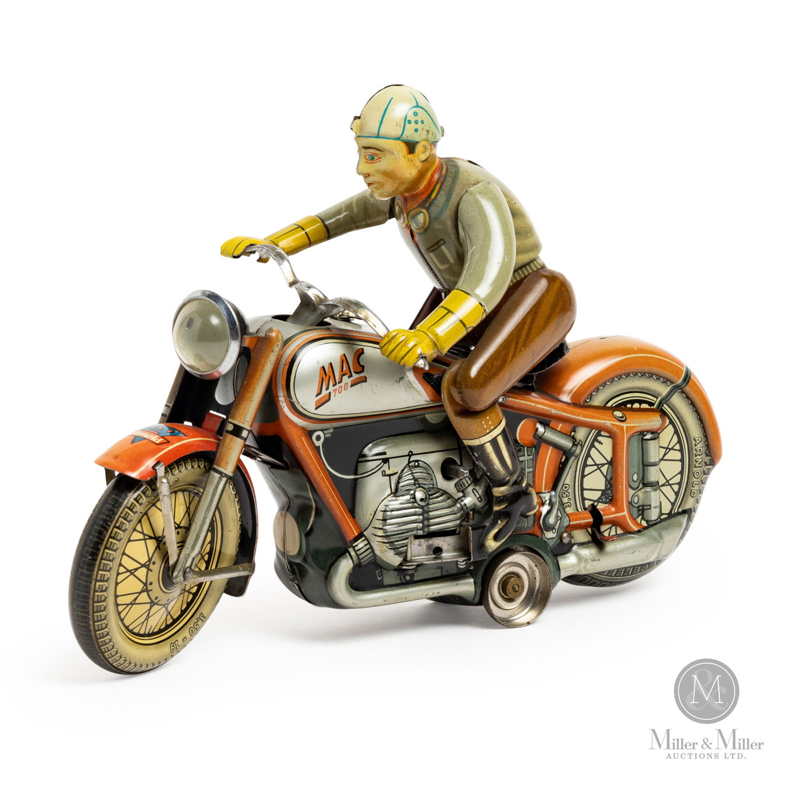Arnold MAC 700 Windup "Silver Tank" Motorcycle (1 of 9)