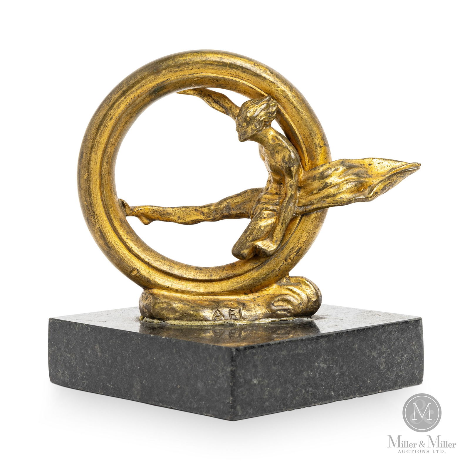 1912 Gobron-Brillé 12 CV Skiff Automobile Hood Ornament Mascot (1 of 6)