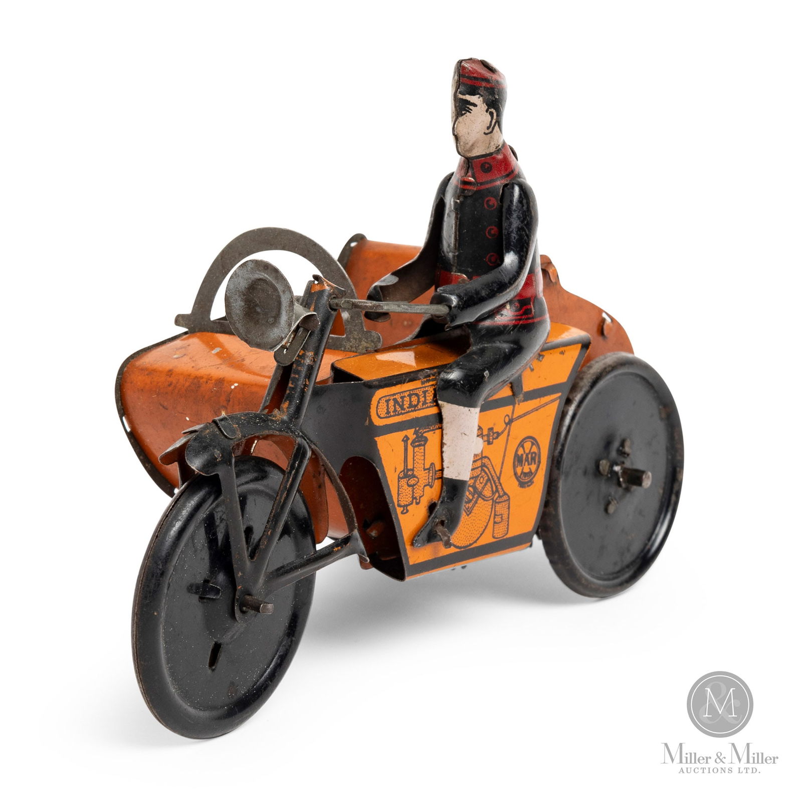 Marx Toys "Indian" Motorcycle With Sidecar (1 of 9)