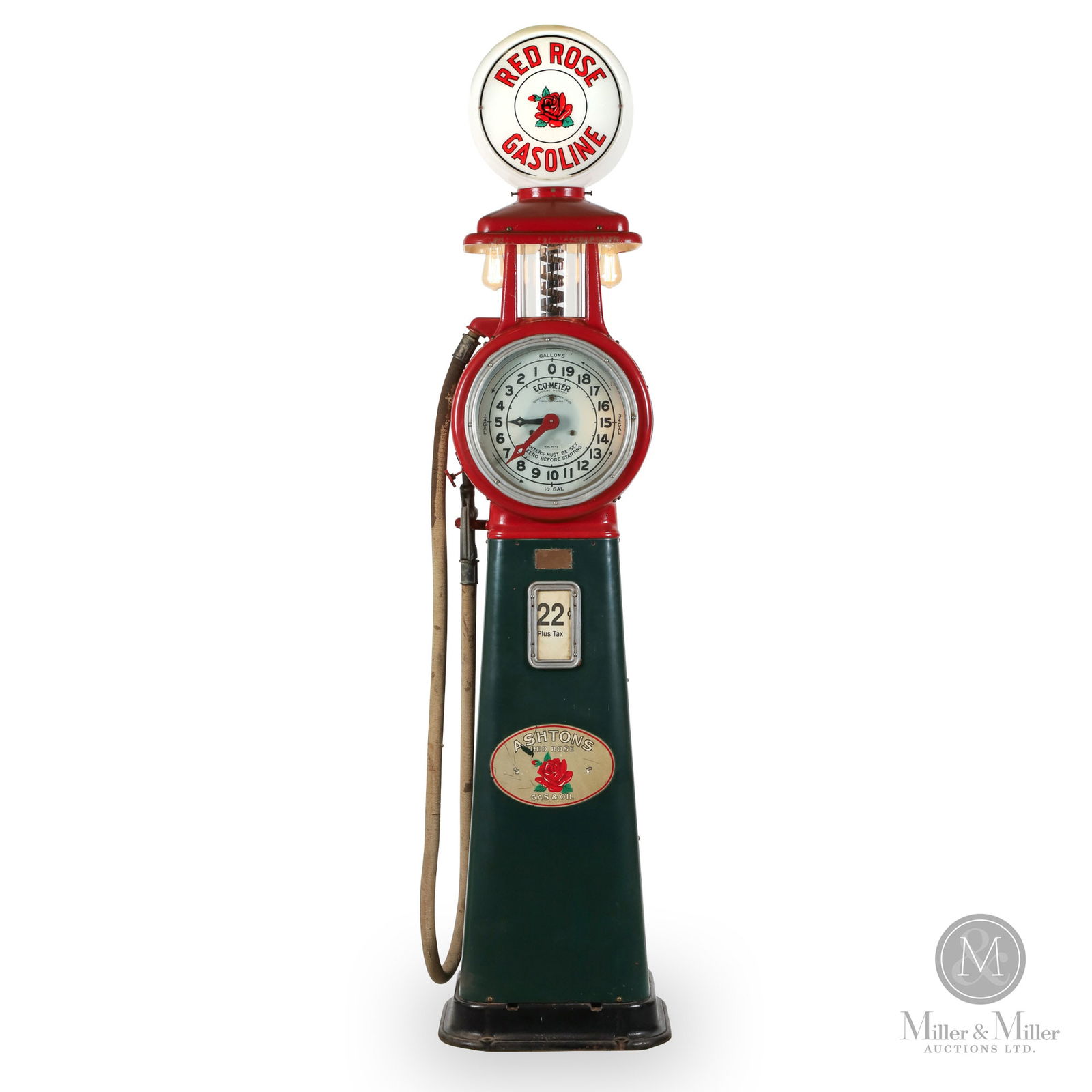 Eco Model 160 "Clock Face" Red Rose Gasoline Pump (1 of 17)