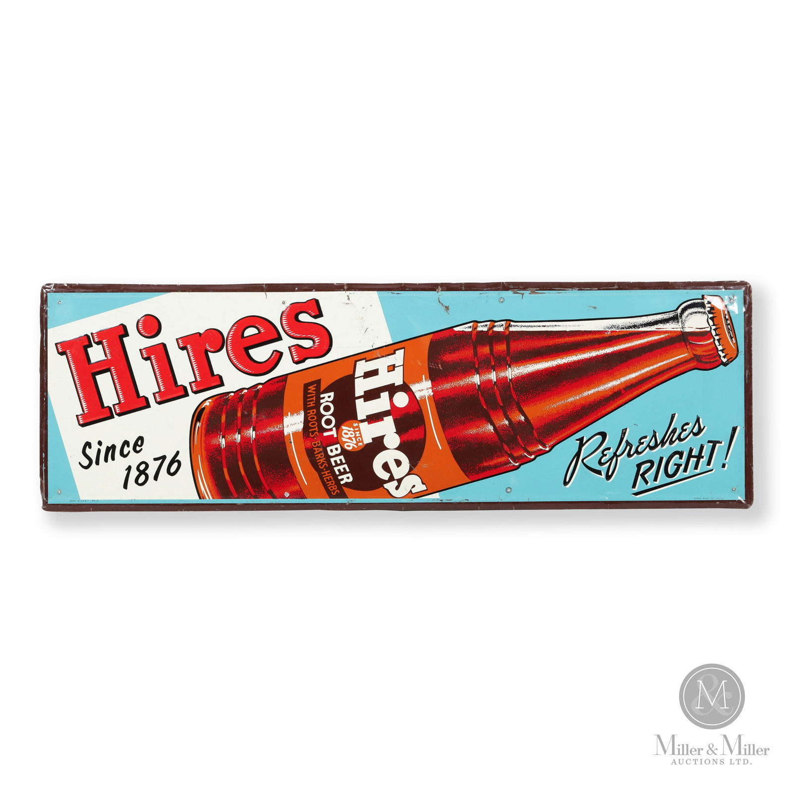 Hires Root Beer "Refreshes Right" Horizontal Sign (1 of 9)