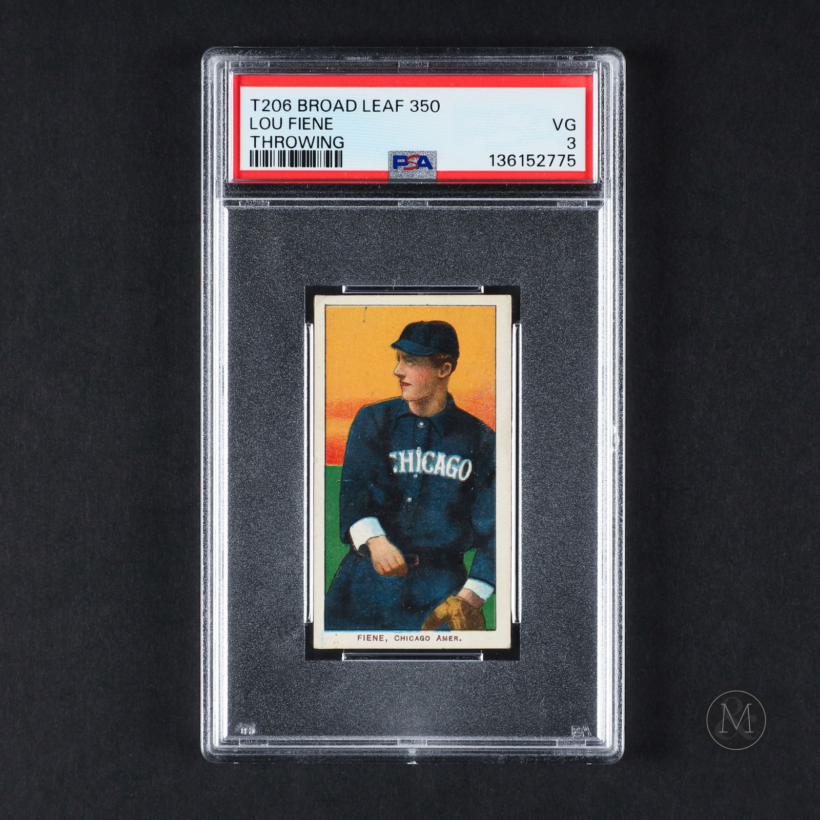 1909-1911 T206 Broadleaf 350 Lou Fiene-Throwing (PSA 3 VG Highest Grade) (1 of 2)