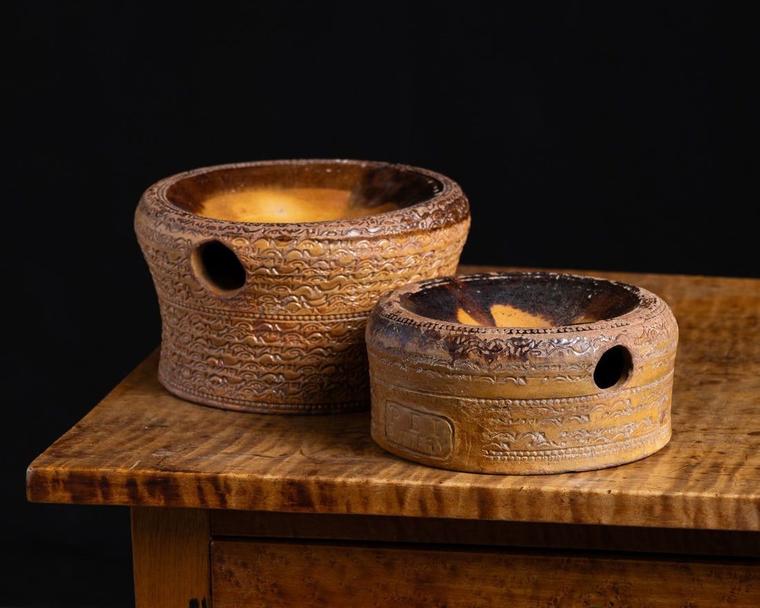 PEI Pottery Spittoon Pair - 2