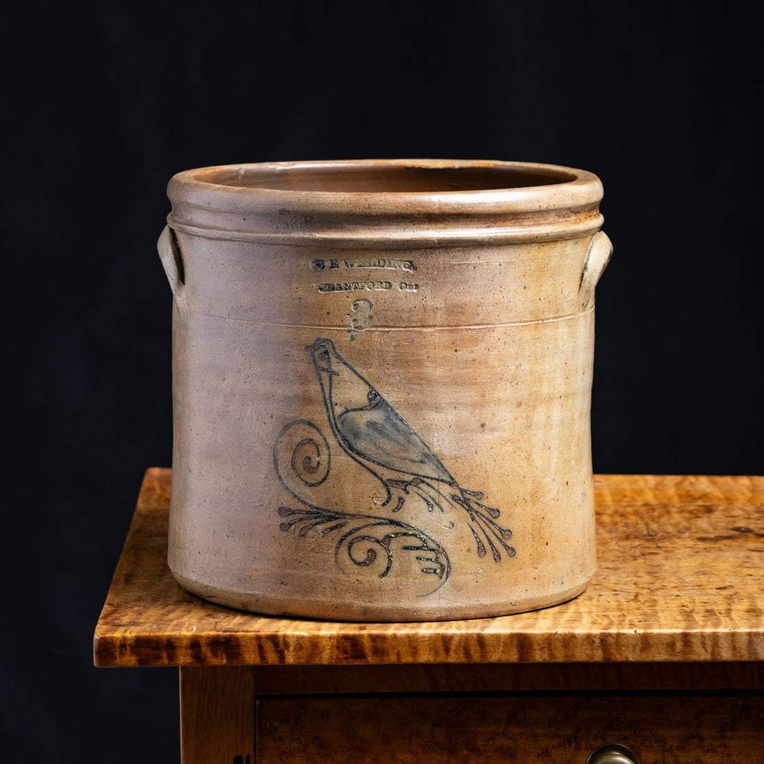 Rare Welding Brantford Bird Cream Crock - 2