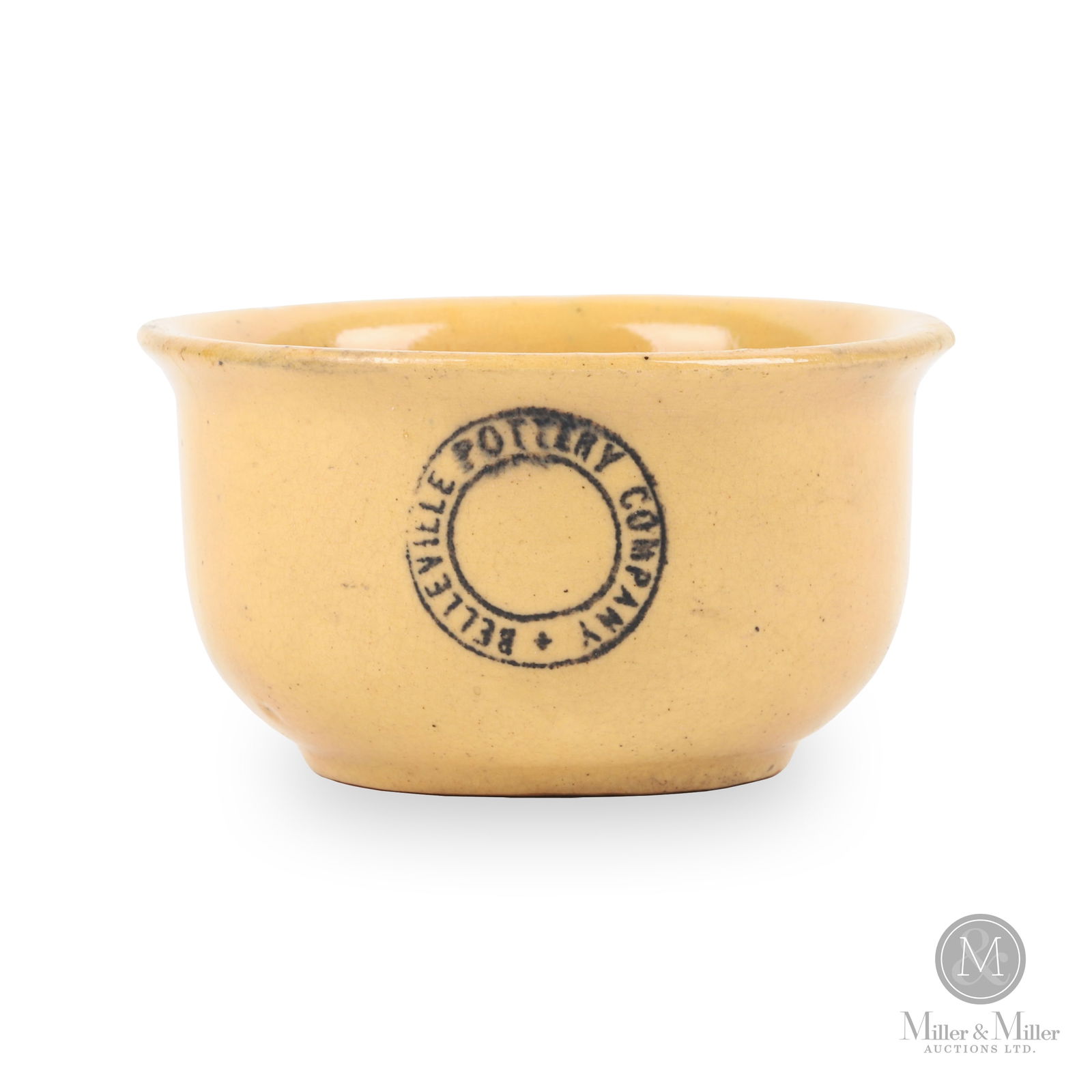 Belleville Pottery Company Mini Chamber Pot: Canadian. 1901-1914. A miniature salesman's sample chamber pot from the Belleville Pottery Company. Extremely rare. This is the one pictured in Moe Johnson's "The Potter's Reach", Page 341, Fig.