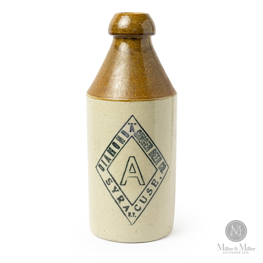 Monumental Display-Sized Diamond "A", Syracuse NY Ginger Beer: American. 1890-1910. The Diamond A Ginger Beer Company bottles from Syracuse, NY are the epitome of a common ginger beer as they are ubiquitous. But have you ever seen a monumental store display sized