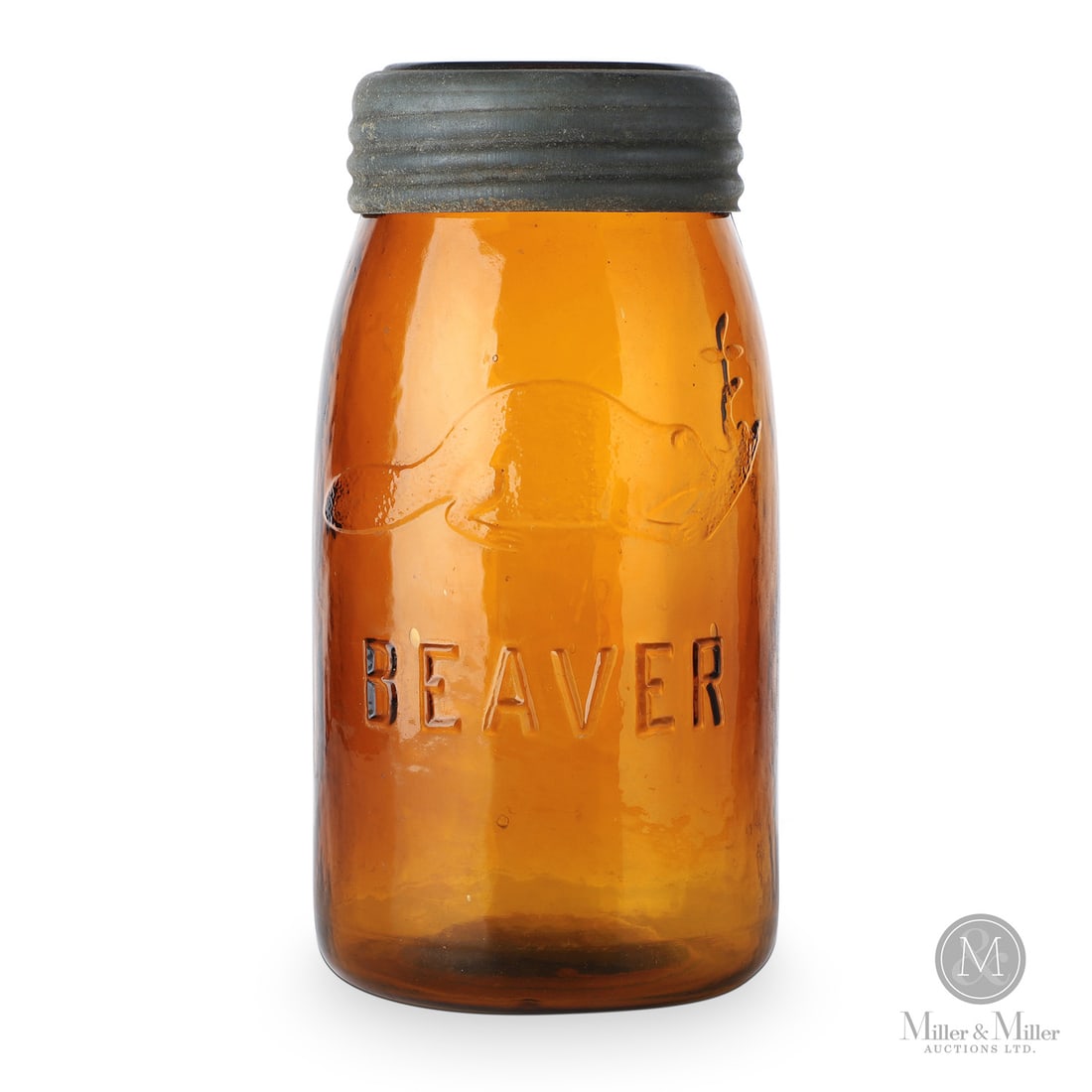 Amber Beaver Quart Fruit Jar (1 of 9)