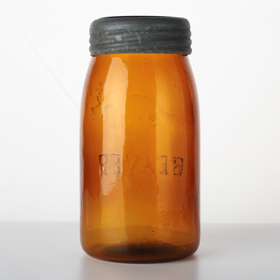 Amber Beaver Quart Fruit Jar - 7