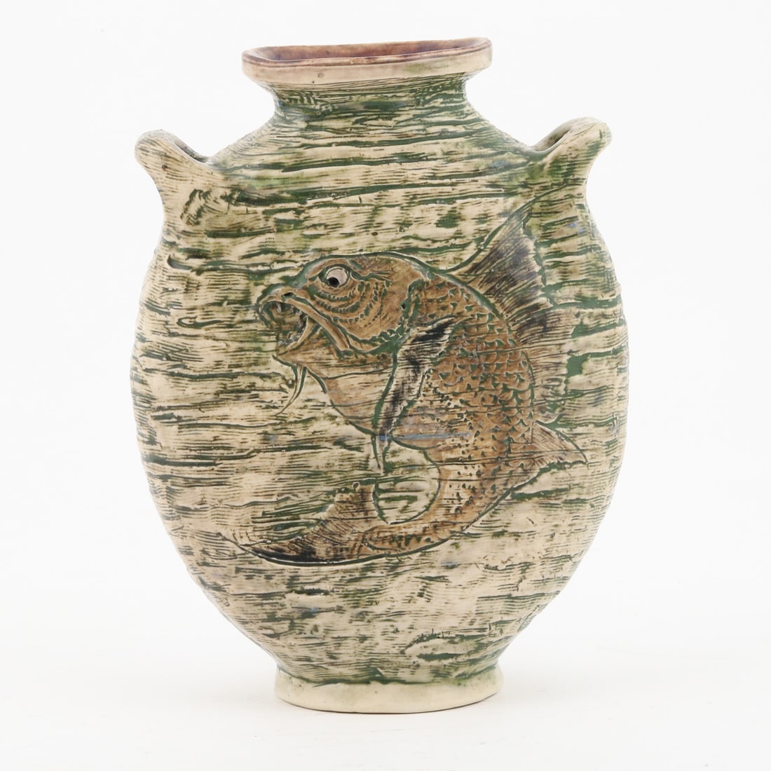Martin Brothers Handled Fish Vase - 3