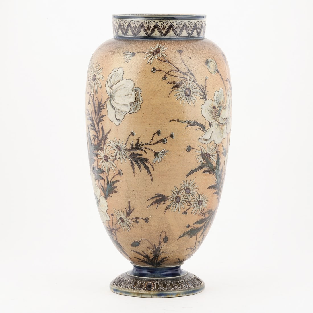 Martin Brothers Floral Footed Vase - 4