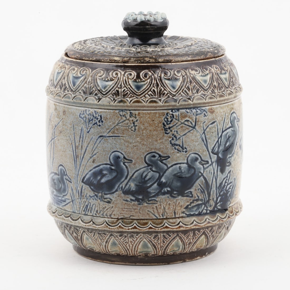 Martin Brothers Ducks Covered Jar - 4