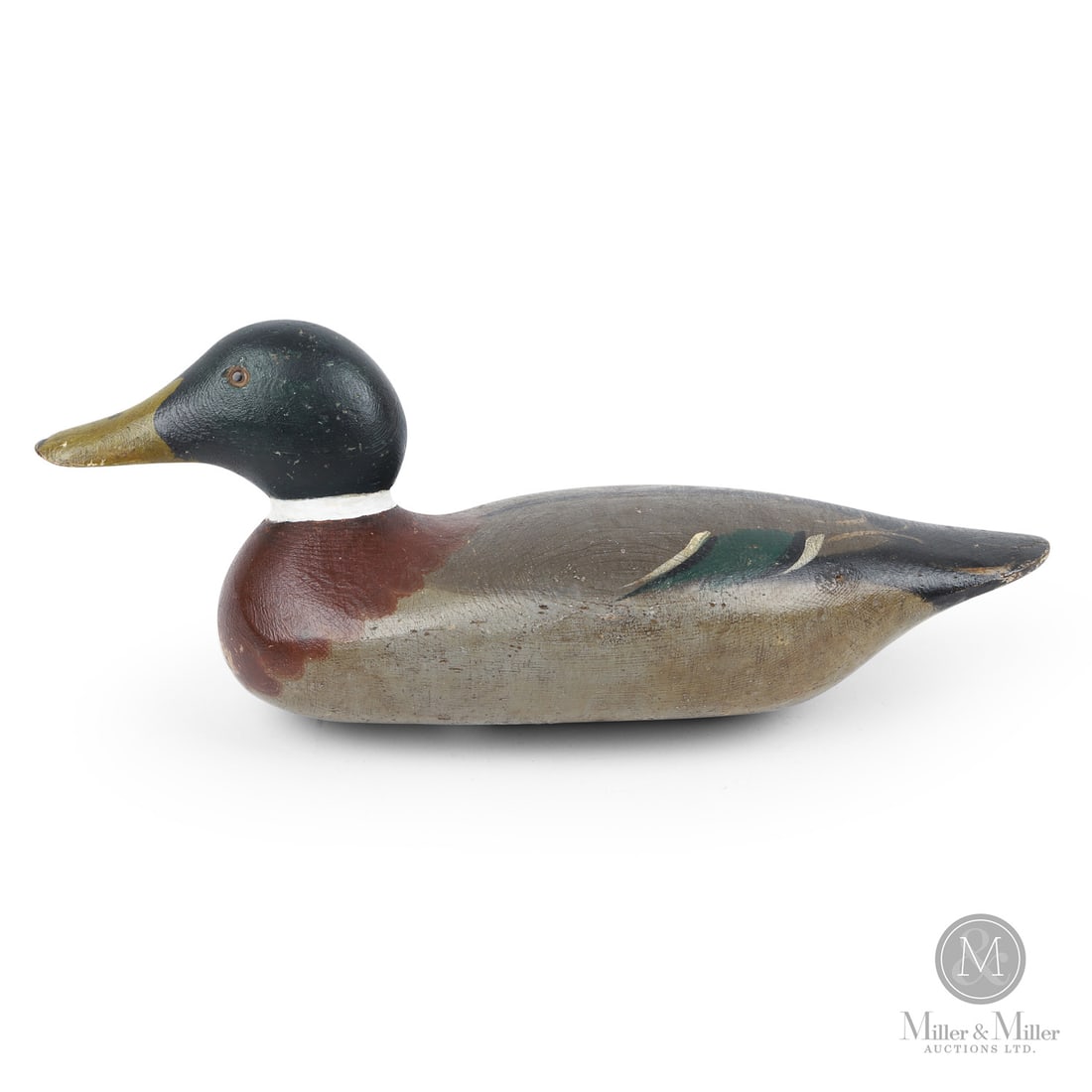 Mason Mallard Drake Standard Grade Glass Eye Factory Decoy: Detroit, MIchigan. First Quarter 20th Century. Painted wood. 6.75" x 5.5" x 16.5". Detroit, MIchigan. First Quarter 20th Century.