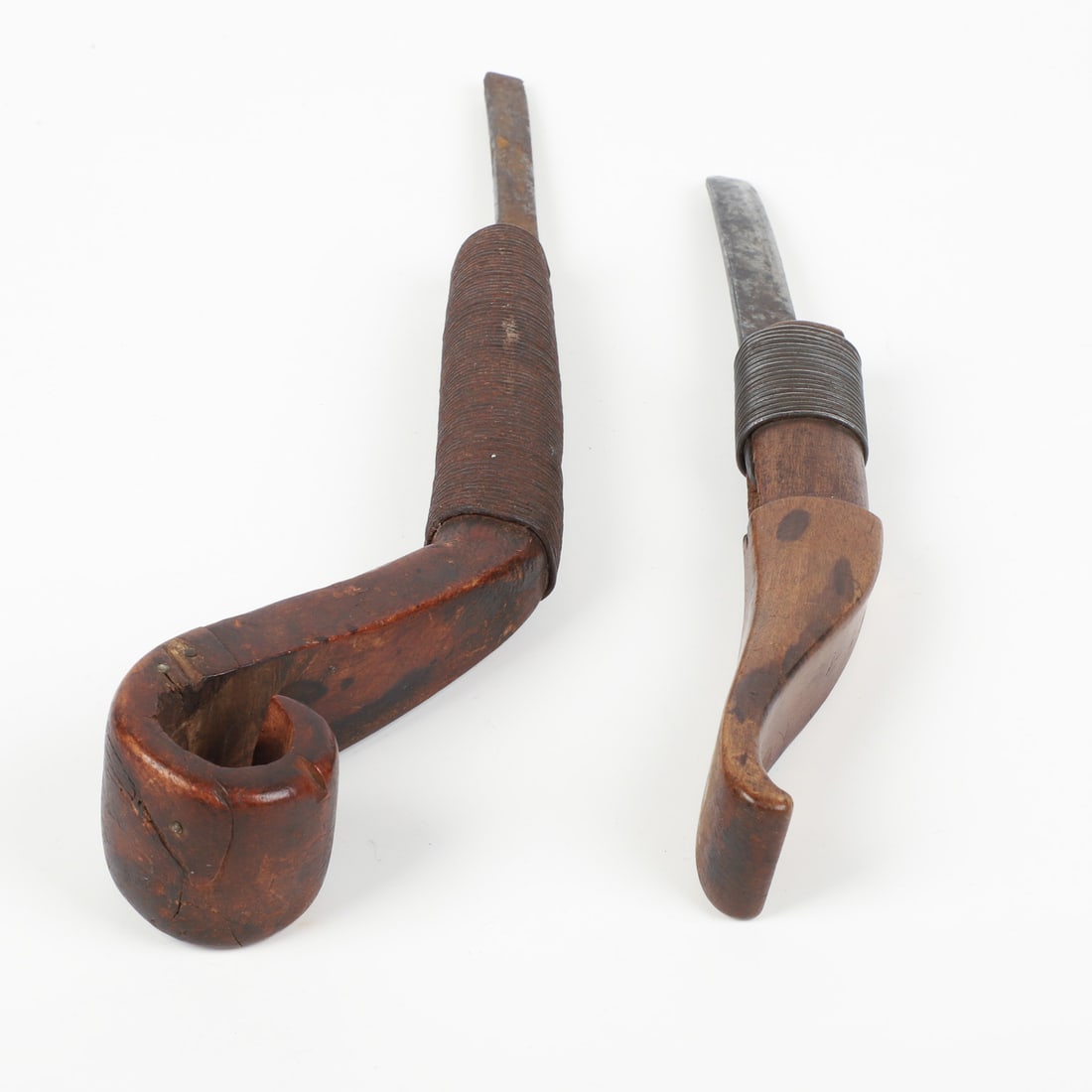 Two Scroll Handle Crooked Knives - 10