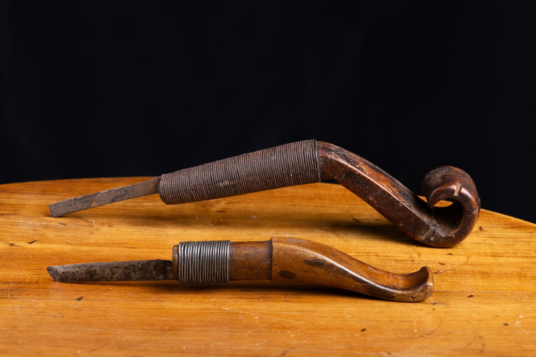 Two Scroll Handle Crooked Knives - 11