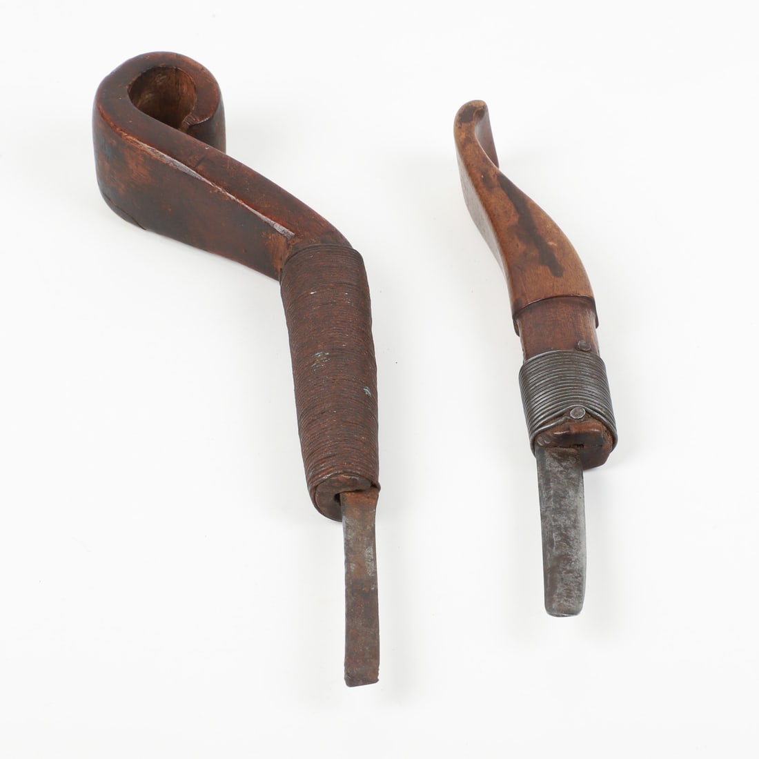 Two Scroll Handle Crooked Knives - 9