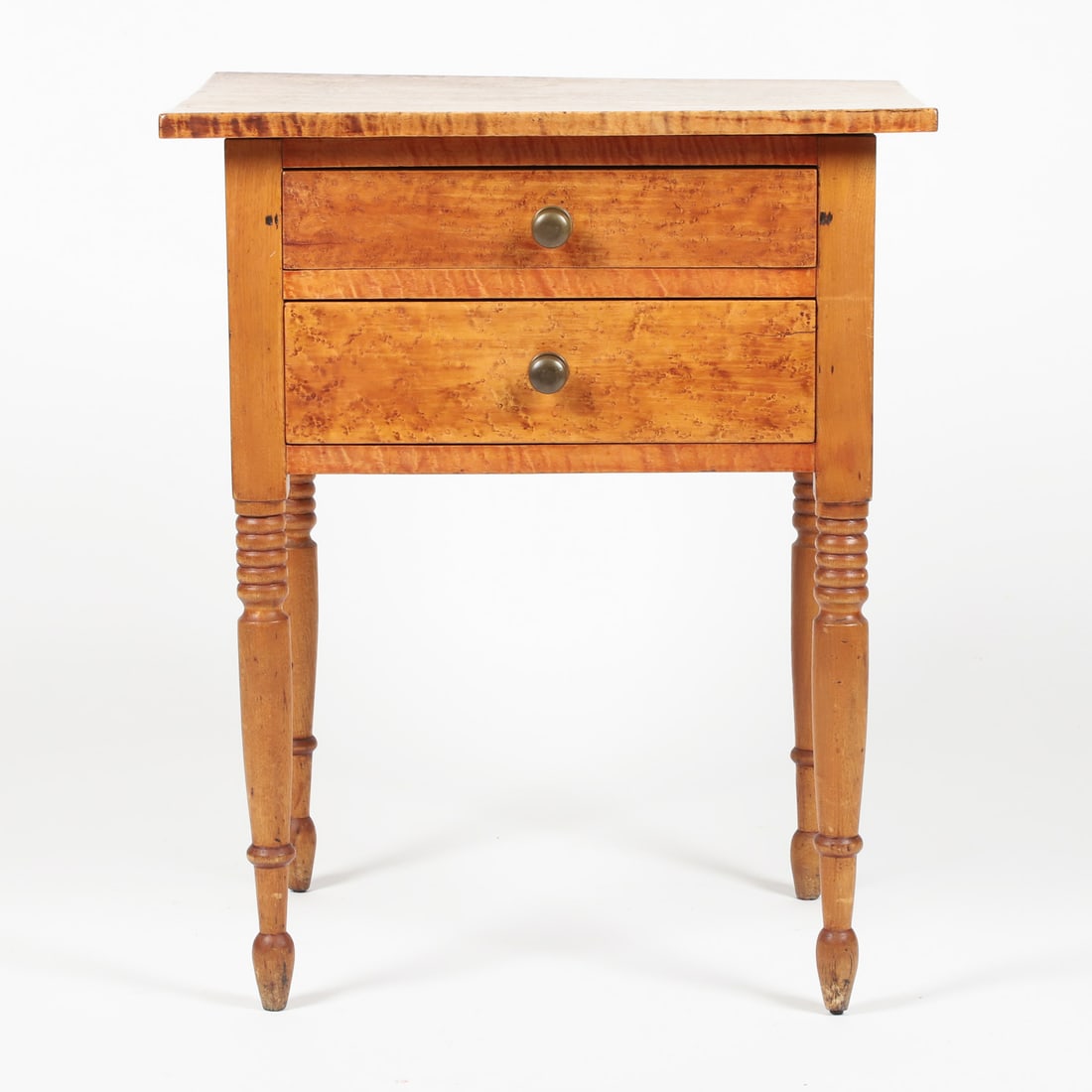 Figured Maple 2-Drawer Table - 2