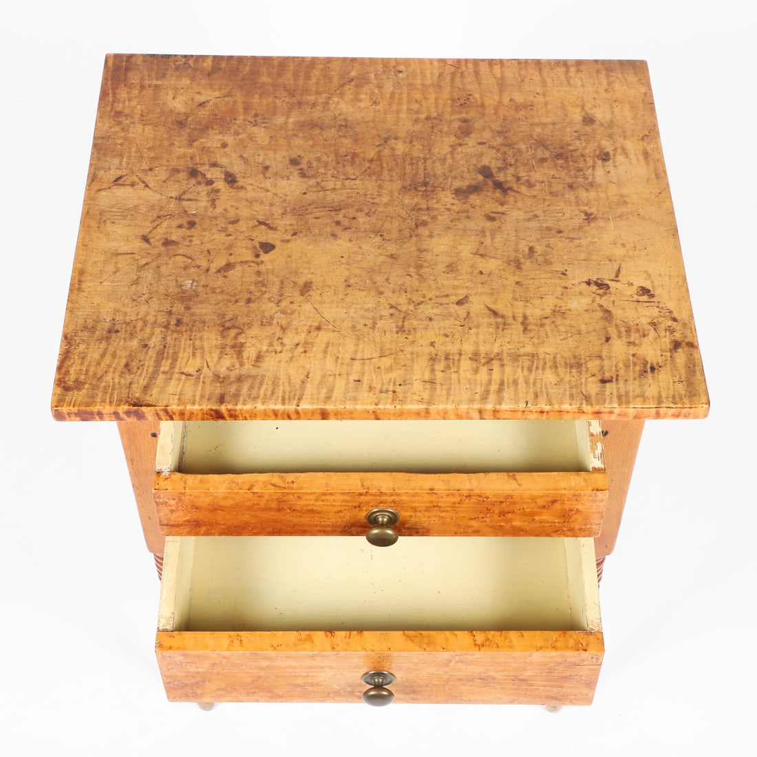 Figured Maple 2-Drawer Table - 6