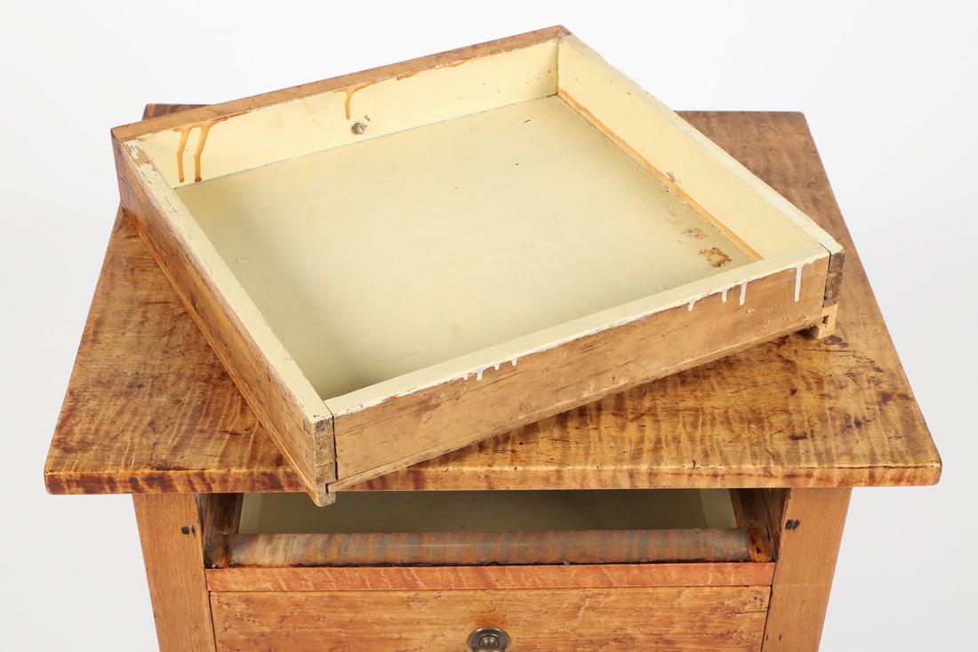 Figured Maple 2-Drawer Table - 7