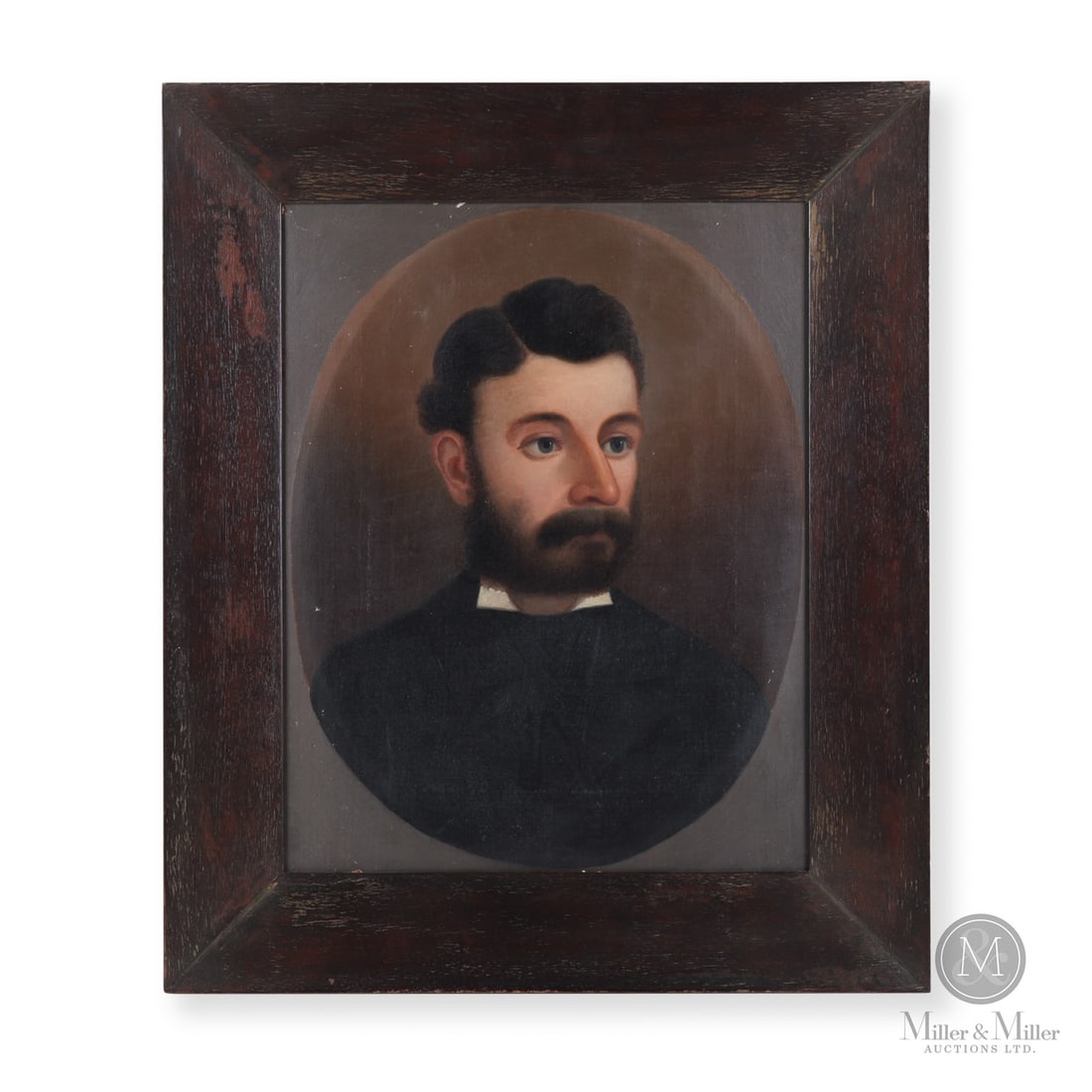 Portrait of a Gentleman: Canadian. Wood, canvas. An oil on canvas portrait of a gentleman in a period frame. Untouched, very good condition with some crazing and minor waves to the canvas. Strong colours with no evidence of