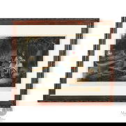 Krieghoff Lithograph "Indian Wigwam in Lower Canada": Canadian. Paper. After the original painting by Cornelius Krieghoff (1815-1872), this lithograph titled, "Indian Wigwam in Lower Canada" by Andreas Borum (1799-1853) was one of four paintings that