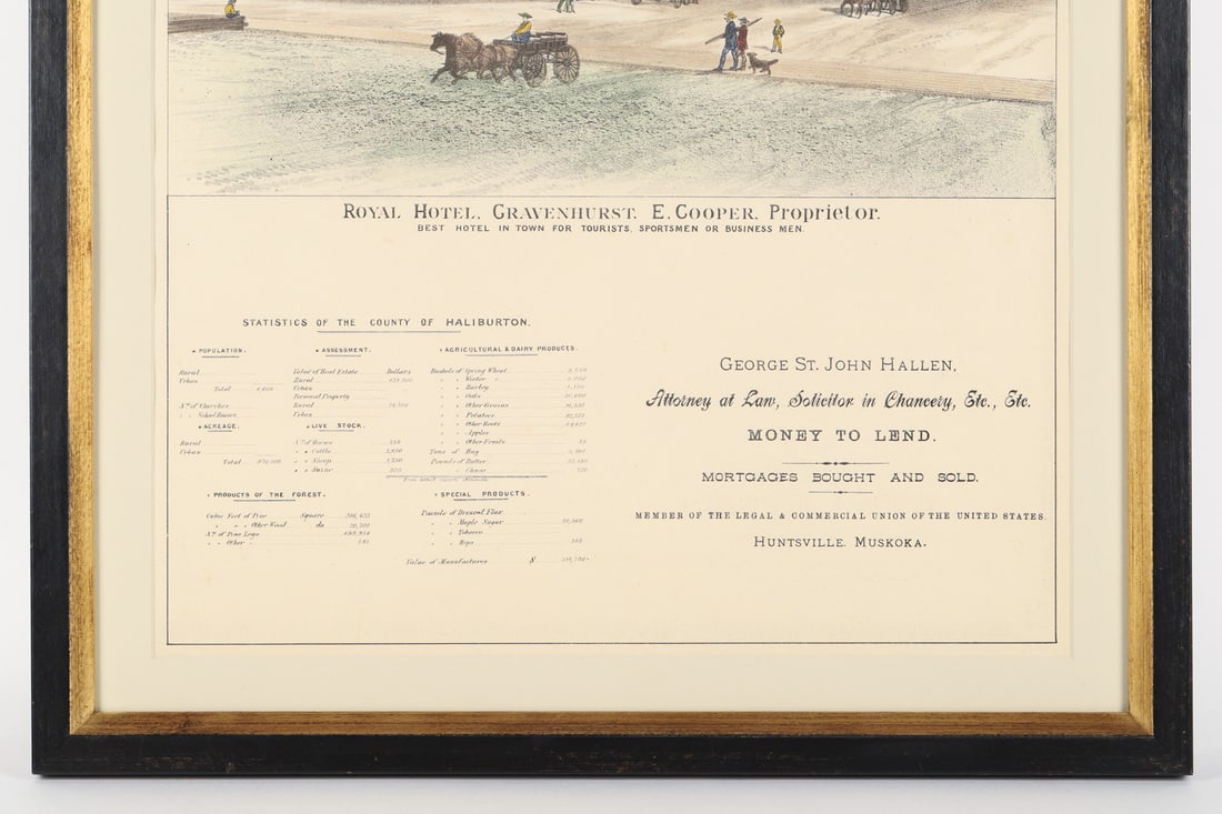 Royal Hotel Gravenhurst Late 19th Century Illustrated Advertising Plate - 3