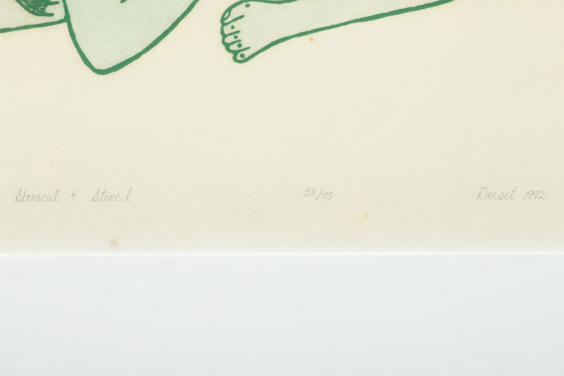 Kenojuak Ashevak (1927-2013) "Custodians of Ancestral Lore" Stonecut & Stencil - 4