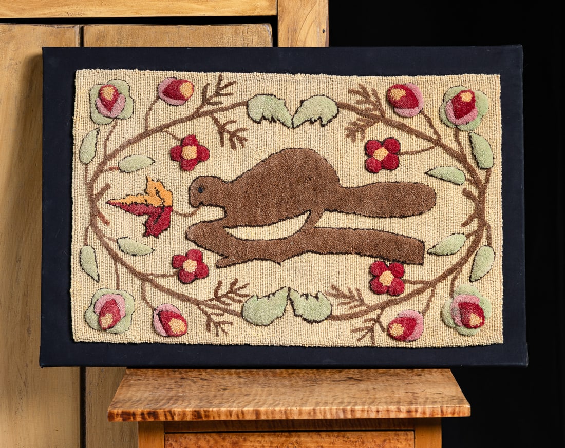 Beaver Hooked Rug - 6