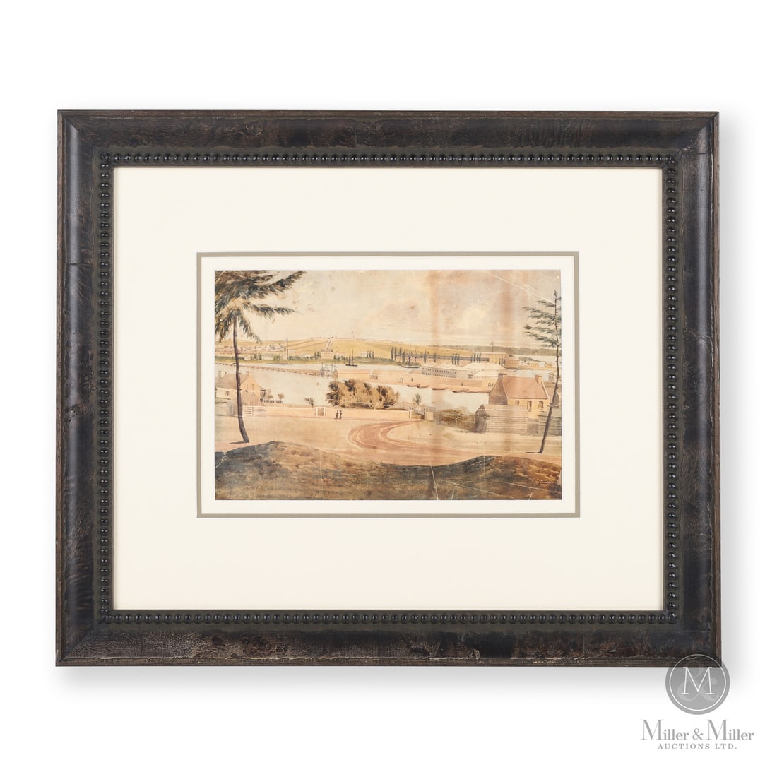 Fort Henry Watercolour by Lt. Philip John Bainbrigge: Canadian. Paper. Watercolour by Lt. Philip John Bainbrigge (1817-1881) showing Fort Henry, Point Frederick and Tete du Pont Barracks, Kingston, Ontario. Wonderful detail. Bainbridge, a 1st Lieutenant