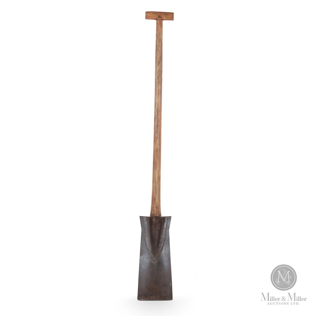 Acadian Dyking Spade: Canadian. Wood, iron. A rare Acadian dyking spade from Memramcook, New Brunswick, with the original pegged wooden handle and having a blacksmith stamp LE on the back of the blade. The dyking spade