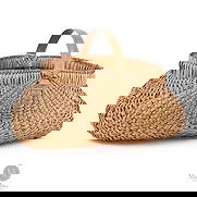 Large Buttocks Basket: Canadian. Wood splint. A splint "buttocks" basket with great form, condition, and size. 19th century. 15.5" x 25" x 21". From the Jon and Lyne Dellandrea Collection. Canadian. A splint "buttocks"