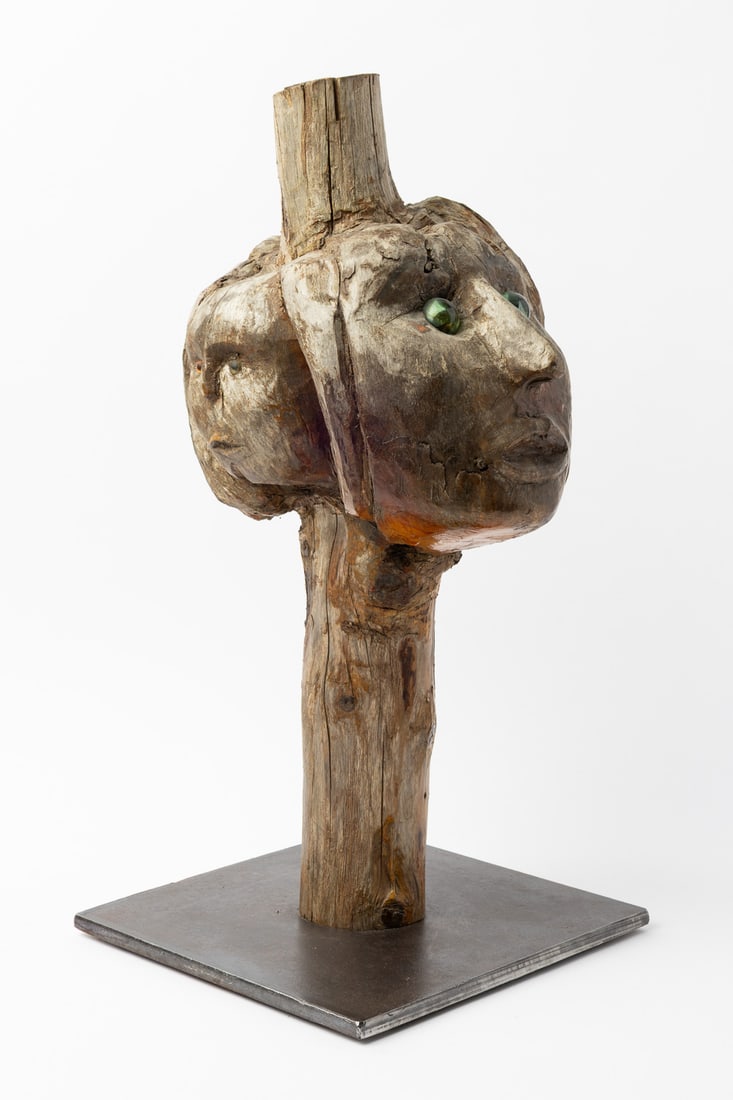 Burl Multi-Face Sculpture - 5