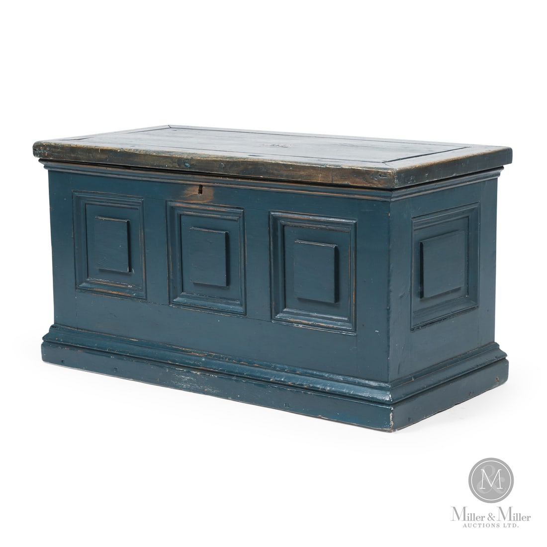 Pickering Township Storage Box: Canadian. Wood. A pine storage box with framed raised panels on all sides from Pickering Township and illustrated in "The Heritage of Upper Canadian Furniture" by Howard Pain, plate 589, page 229.