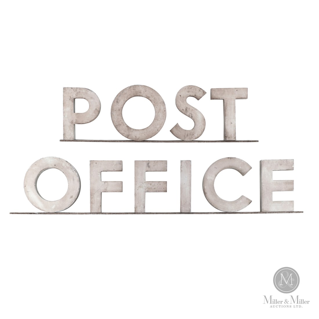 Digby Post Office Sign: Canadian. Metal. A cast aluminum Post Office sign from Digby County, Nova Scotia. Good condition, two pieces, mid-20th century. 6.25" x 57" x 1.25". From a long time, Private Nova Scotia Collection.