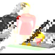 Charlie Tanner Woman with Dog and Child: In this figural group, Charlie Tanner (1904-1992) includes a woman, a child, and a spotted dog upright on its haunches. In a somewhat unusual departure from his style, he depicts the woman and the chi